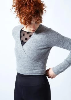 Move Dance Everly Ballet Wrap 14 Move Dance Everly Ballet Wrap -Dance Costume Store moz0730 grey close up front 1 90349.1678885130