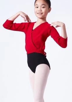 Tappers & Pointers Kids Knit Ballet Wrap 33 Tappers & Pointers Kids Knit Ballet Wrap -Dance Costume Store taxclsre red front t 15243.1698812381