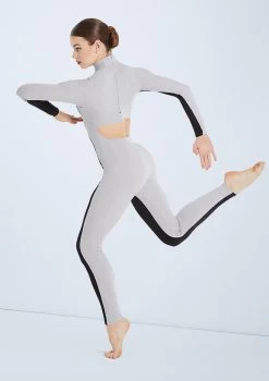 Weissman Destinations -Dance Costume Store wn mt11202 weissman two tone colourblock unitard grey back 20806.1678891196