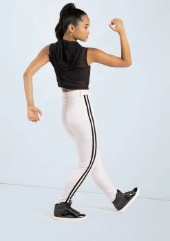 Weissman Sporty Striped Jeggings -Dance Costume Store wn14547 white 17 85707.1694563057