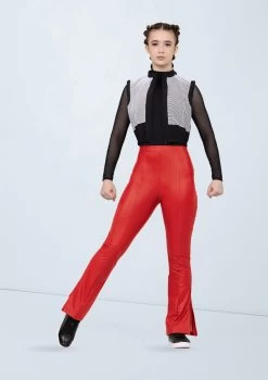 Weissman Vegan Leather Side-Split Pants -Dance Costume Store wn15511 red 15 46328.1694696011