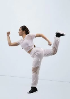 Weissman Mesh Oversized Tee 8 Weissman Mesh Oversized Tee -Dance Costume Store wn15540 white 11 64392.1694697894