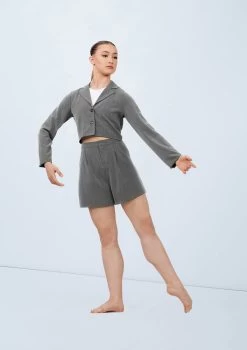 Weissman Cropped Suit Blazer -Dance Costume Store wn15555 grey 15 86981.1694697935