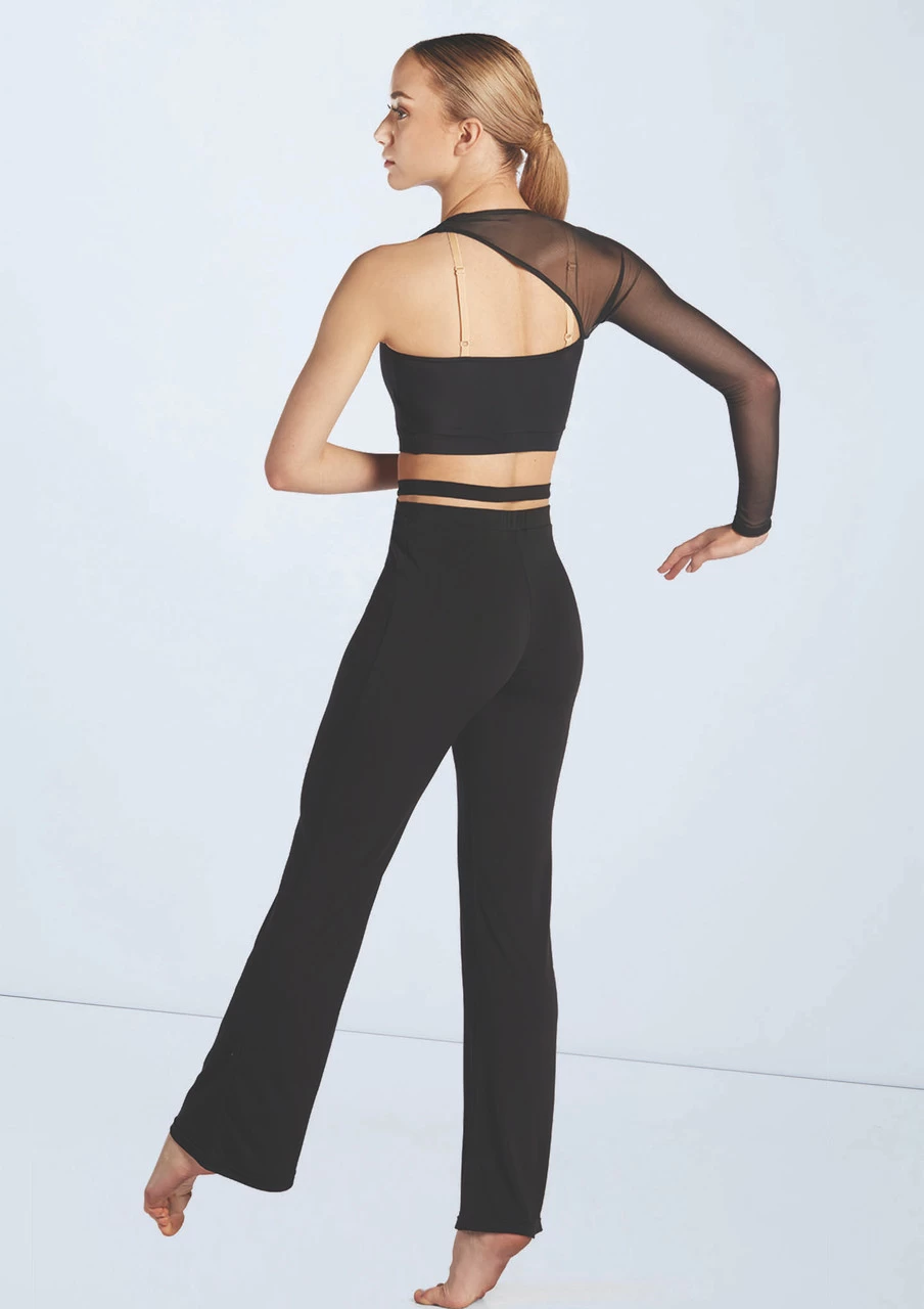 Weissman Asymmetric Mesh Sleeve Crop 4 Weissman Asymmetric Mesh Sleeve Crop - Image 2