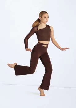 Weissman Strappy Waist Flare Pants 12 Weissman Strappy Waist Flare Pants -Dance Costume Store wn15599 chocolate 22 69598.1694698450